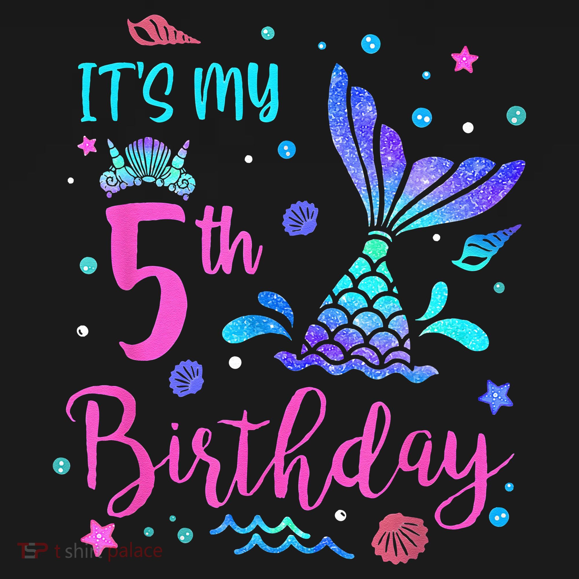 Its My 5th Birthday Mermaid Theme Party 5 Yrs Old Women's Tank Top