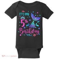 Its My 5th Birthday Mermaid Theme Party 5 Yrs Old Baby Bodysuit thumb 0
