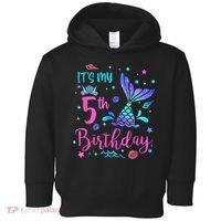 Its My 5th Birthday Mermaid Theme Party 5 Yrs Old Toddler Hoodie thumb 0