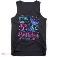 Its My 5th Birthday Mermaid Theme Party 5 Yrs Old Tank Top thumb 0