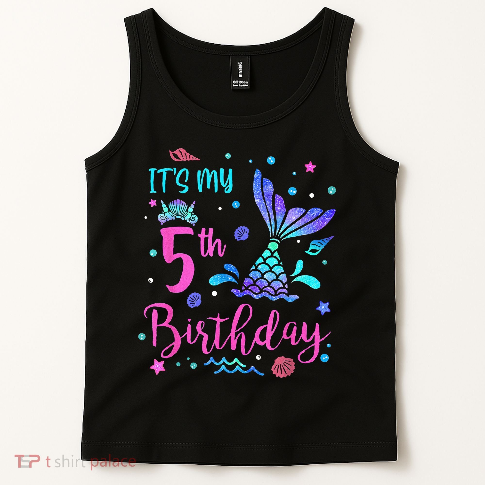 Its My 5th Birthday Mermaid Theme Party 5 Yrs Old Tank Top
