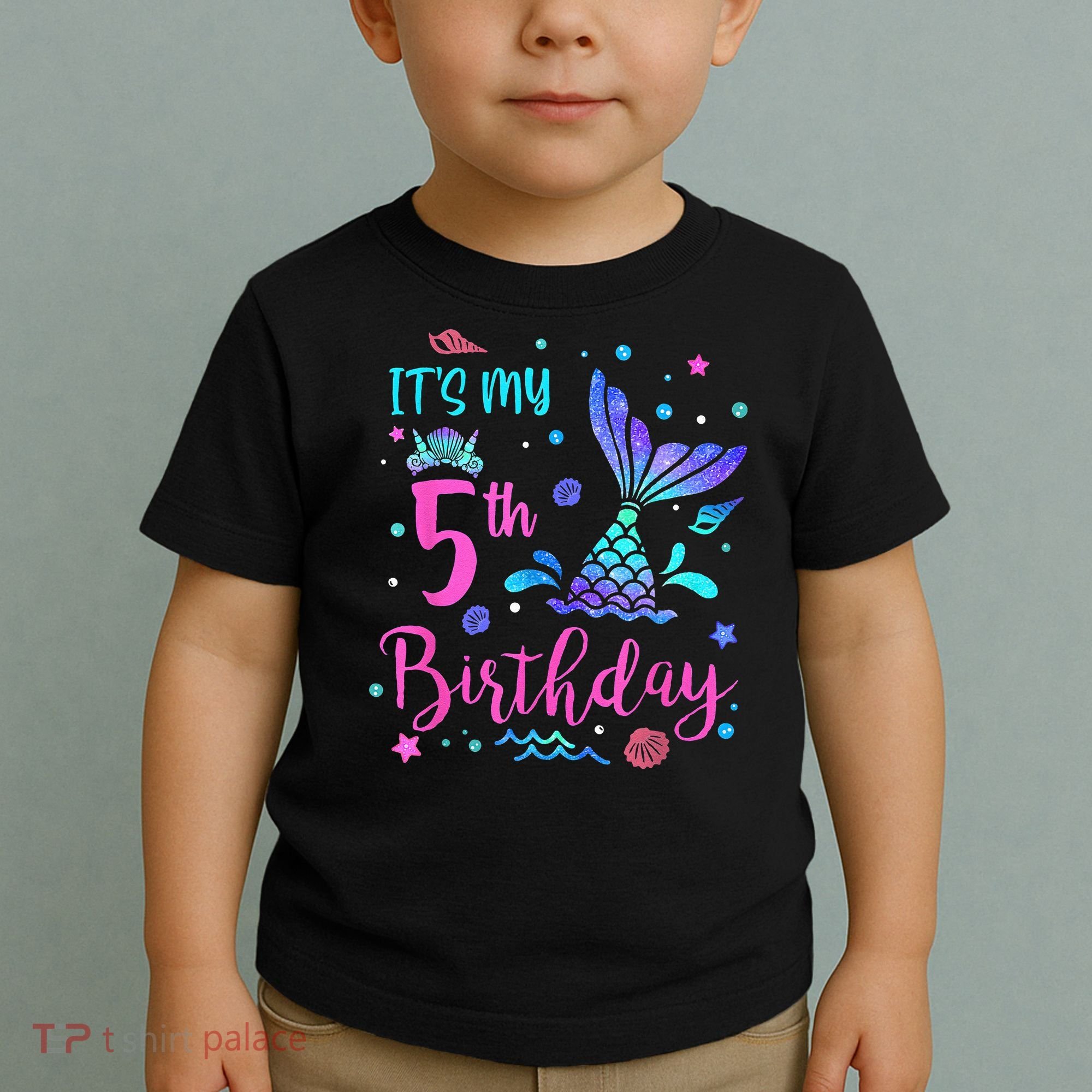 Its My 5th Birthday Mermaid Theme Party 5 Yrs Old Toddler T-Shirt