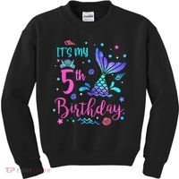 Its My 5th Birthday Mermaid Theme Party 5 Yrs Old Kids Sweatshirt thumb 0