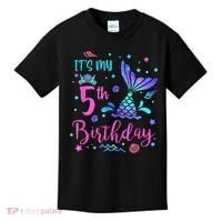 Its My 5th Birthday Mermaid Theme Party 5 Yrs Old Kids T-Shirt thumb 0
