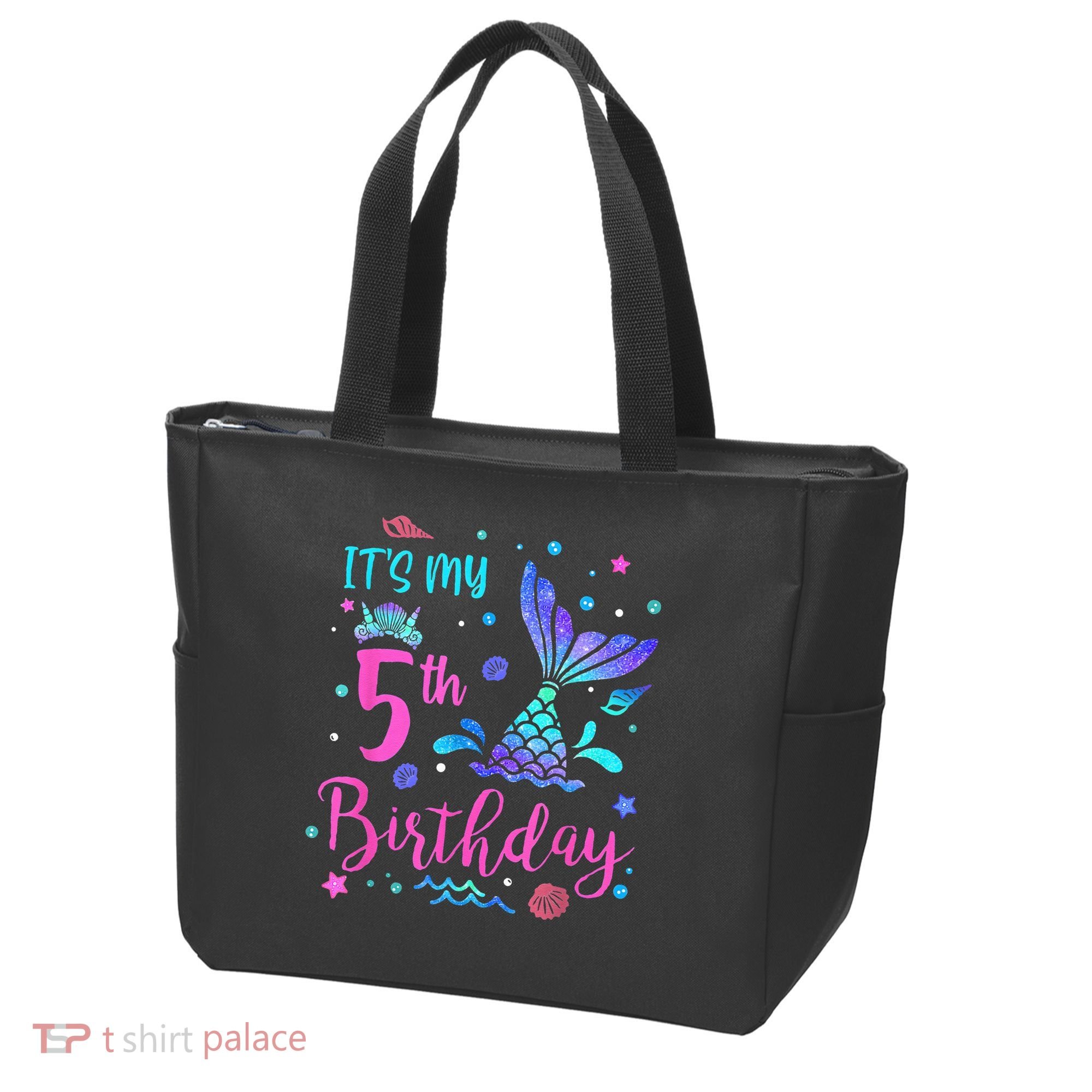 Its My 5th Birthday Mermaid Theme Party 5 Yrs Old Tote Bag