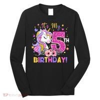 Its My 5th Birthday Unicorn 5 Years Old Gifts Ns Long Sleeve Shirt thumb 0