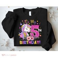 Its My 5th Birthday Unicorn 5 Years Old Gifts Ns Sweatshirt thumb 2