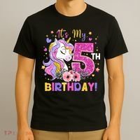 Its My 5th Birthday Unicorn 5 Years Old Gifts Ns T-Shirt thumb 3