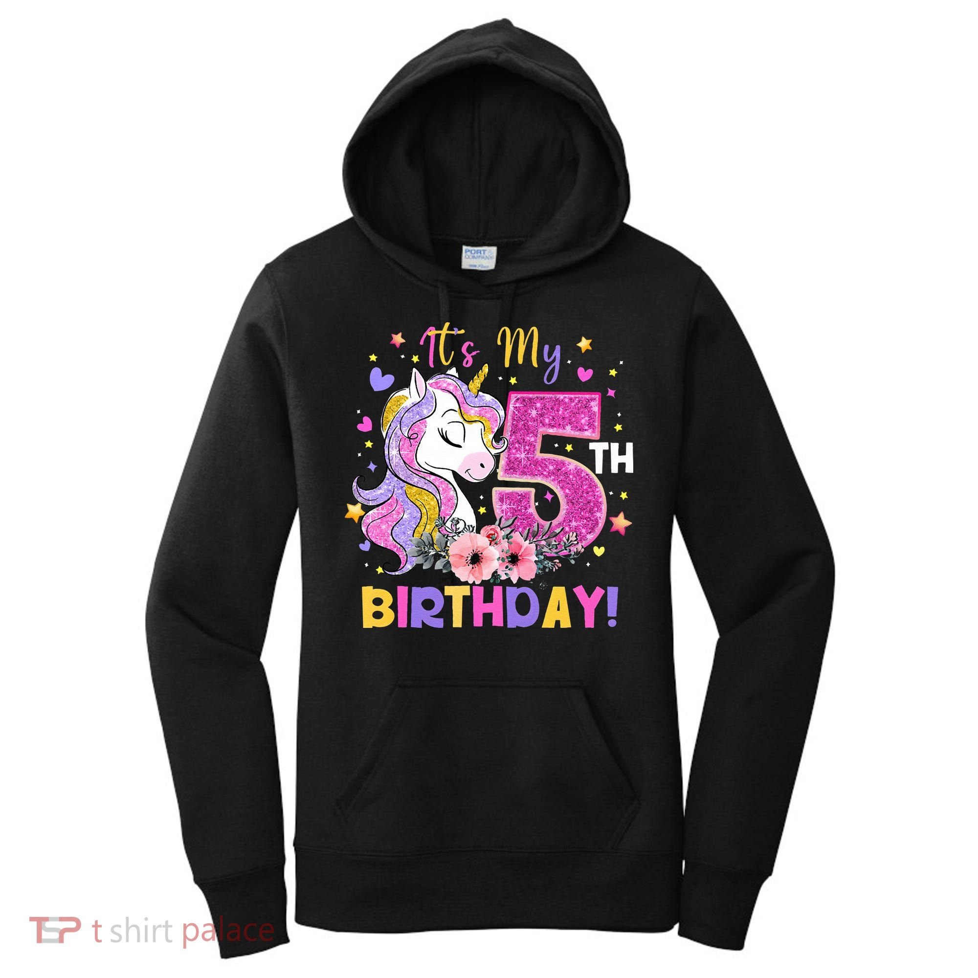 Its My 5th Birthday Unicorn 5 Years Old Gifts Ns Women's Hoodie