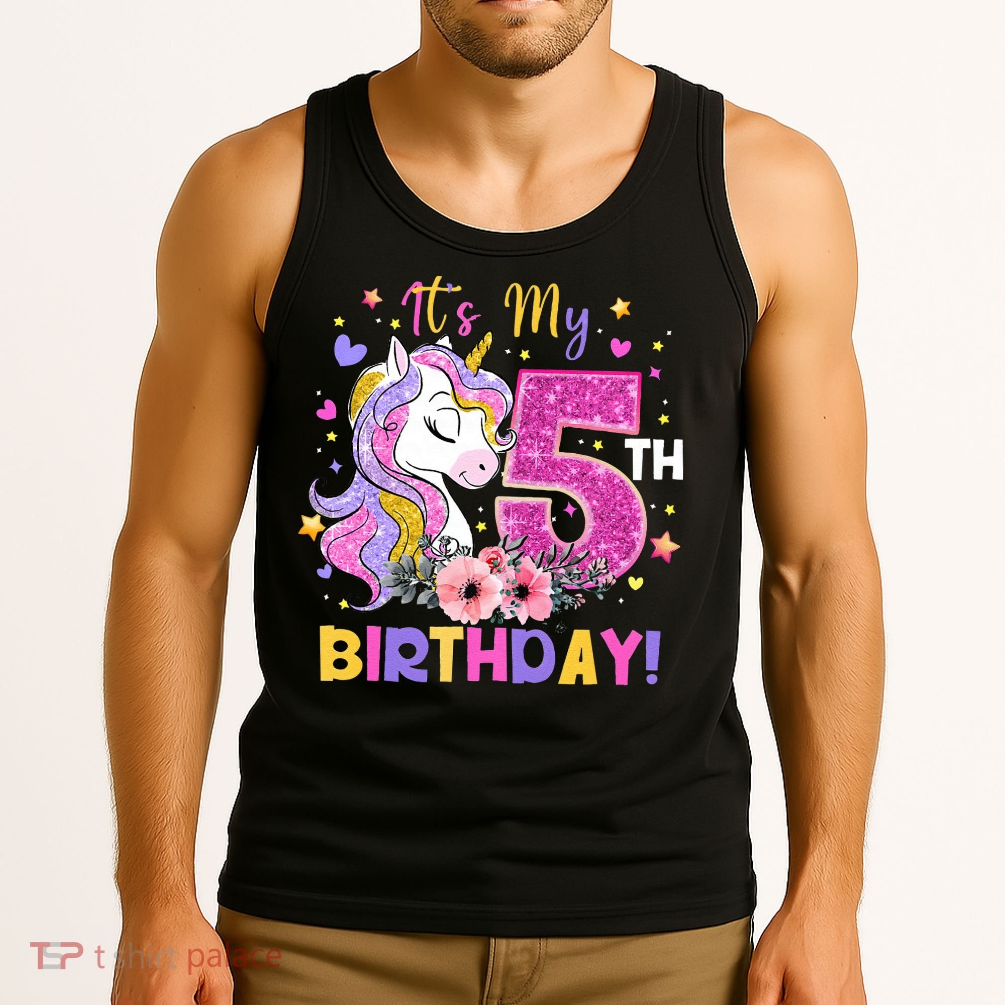 Its My 5th Birthday Unicorn 5 Years Old Gifts Ns Tank Top