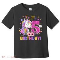 Its My 5th Birthday Unicorn 5 Years Old Gifts Ns Toddler T-Shirt thumb 0