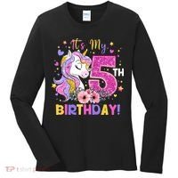 Its My 5th Birthday Unicorn 5 Years Old Gifts Ns Women's Long Sleeve Shirt thumb 0