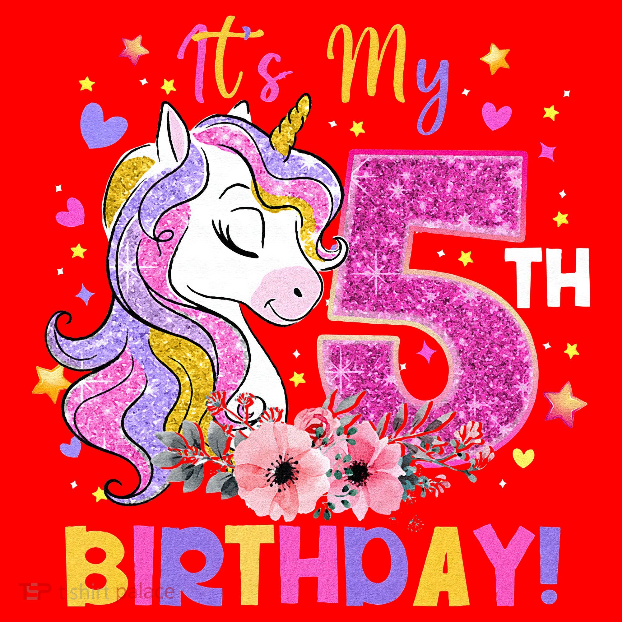 Its My 5th Birthday Unicorn 5 Years Old Gifts Ns Santa Hat