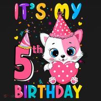 ItS My 5th Birthday Girl Funny Cat Birthday 5 Year Old Mousepad thumb 1