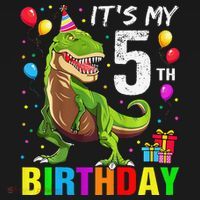 ItS My 5th Birthday Happy 5 Year Trex Ornament thumb 1