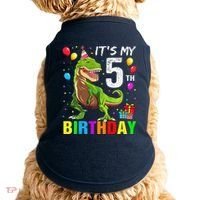 ItS My 5th Birthday Happy 5 Year Trex Doggie Tank thumb 0
