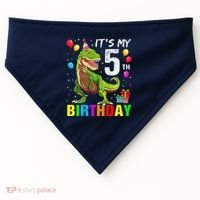 ItS My 5th Birthday Happy 5 Year Trex USA-Made Doggie Bandana thumb 0