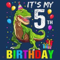 ItS My 5th Birthday Happy 5 Year Trex Mousepad thumb 1