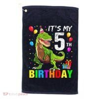 ItS My 5th Birthday Happy 5 Year Trex Golf Towel thumb 0