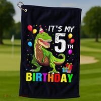 ItS My 5th Birthday Happy 5 Year Trex Golf Towel thumb 1