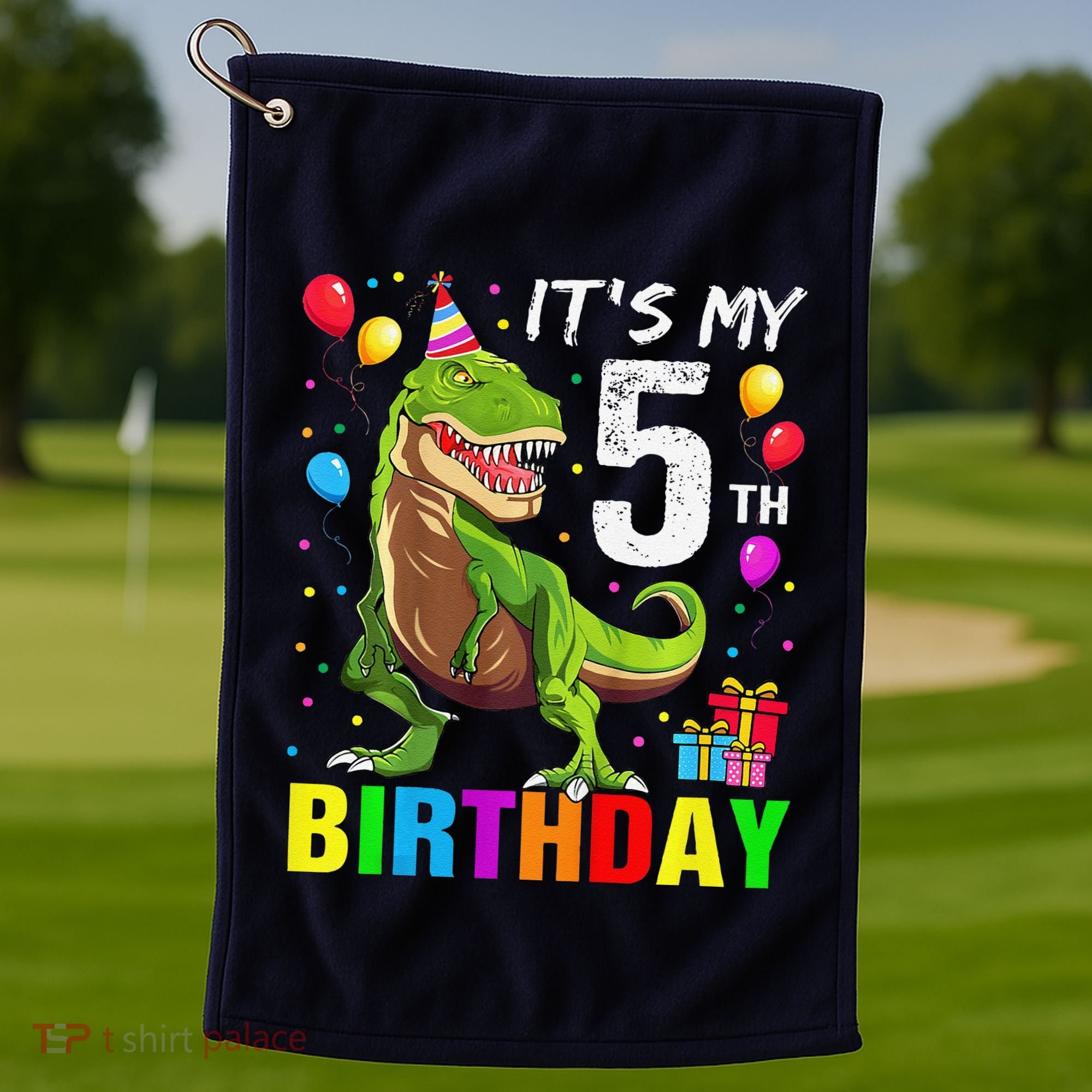 ItS My 5th Birthday Happy 5 Year Trex Golf Towel