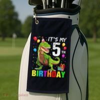 ItS My 5th Birthday Happy 5 Year Trex Golf Towel thumb 2