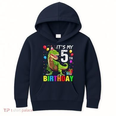 ItS My 5th Birthday Happy 5 Year Trex Kids Hoodie
