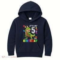 ItS My 5th Birthday Happy 5 Year Trex Kids Hoodie thumb 0