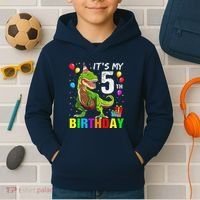 ItS My 5th Birthday Happy 5 Year Trex Kids Hoodie thumb 2