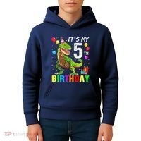 ItS My 5th Birthday Happy 5 Year Trex Kids Hoodie thumb 4