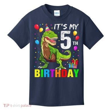 ItS My 5th Birthday Happy 5 Year Trex Kids T-Shirt