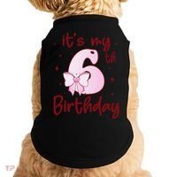 Its My 6th Birthday 6 Years Old Bday Coquette Bow BD Doggie Tank thumb 0
