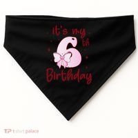 Its My 6th Birthday 6 Years Old Bday Coquette Bow BD USA-Made Doggie Bandana thumb 0