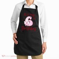Its My 6th Birthday 6 Years Old Bday Coquette Bow BD Apron thumb 2