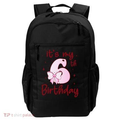 Its My 6th Birthday 6 Years Old Bday Coquette Bow BD Backpack