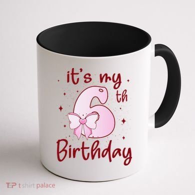 Its My 6th Birthday 6 Years Old Bday Coquette Bow BD Coffee Mug back