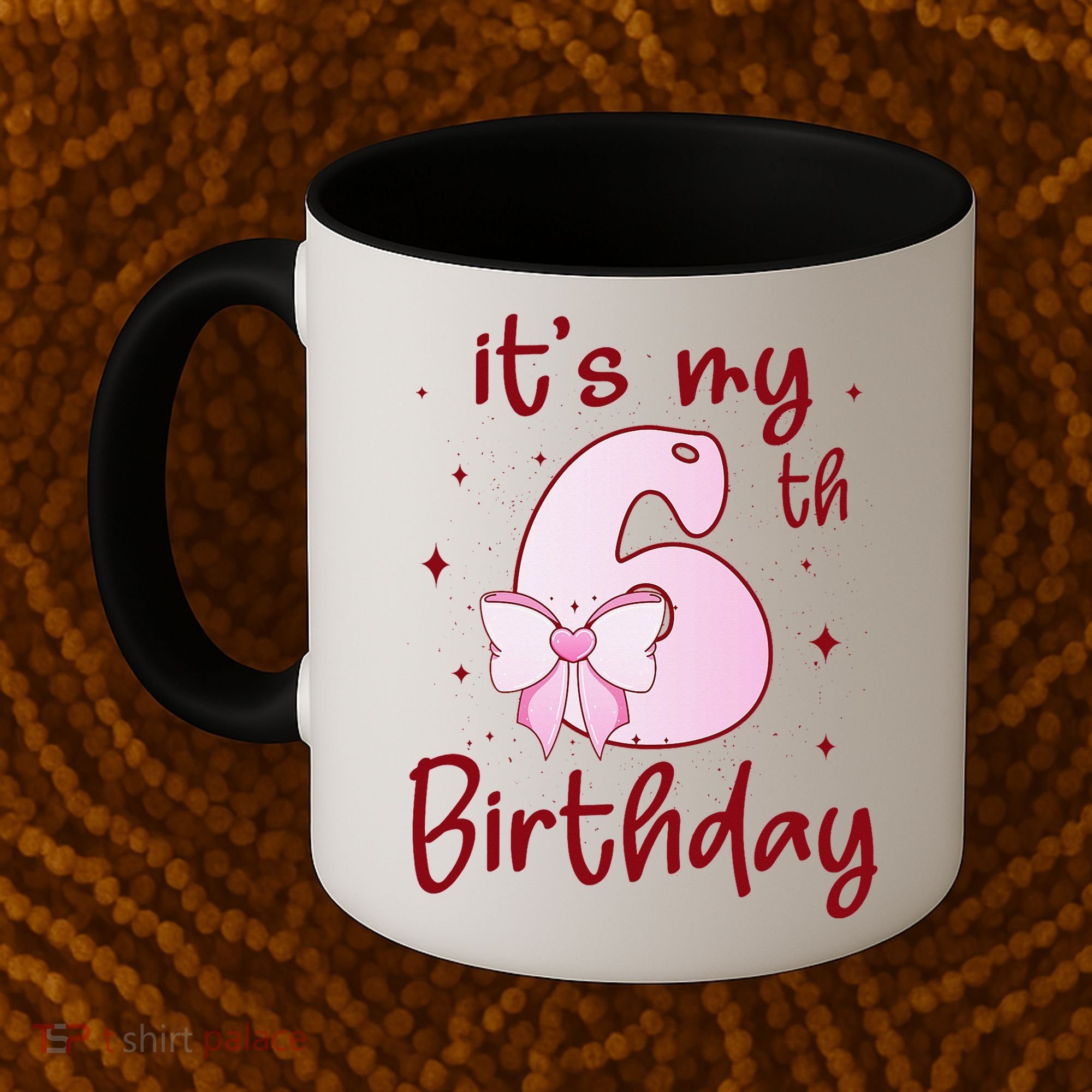 Its My 6th Birthday 6 Years Old Bday Coquette Bow BD Coffee Mug