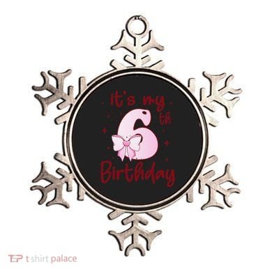 Its My 6th Birthday 6 Years Old Bday Coquette Bow BD Ornament