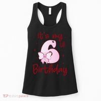 Its My 6th Birthday 6 Years Old Bday Coquette Bow BD Women's Tank Top thumb 0