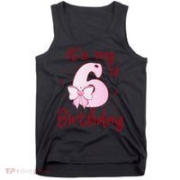 Its My 6th Birthday 6 Years Old Bday Coquette Bow BD Tank Top thumb 0
