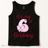 Its My 6th Birthday 6 Years Old Bday Coquette Bow BD Tank Top thumb 2
