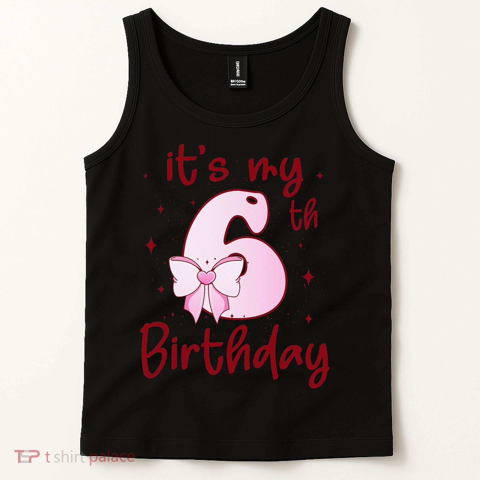 Its My 6th Birthday 6 Years Old Bday Coquette Bow BD Tank Top