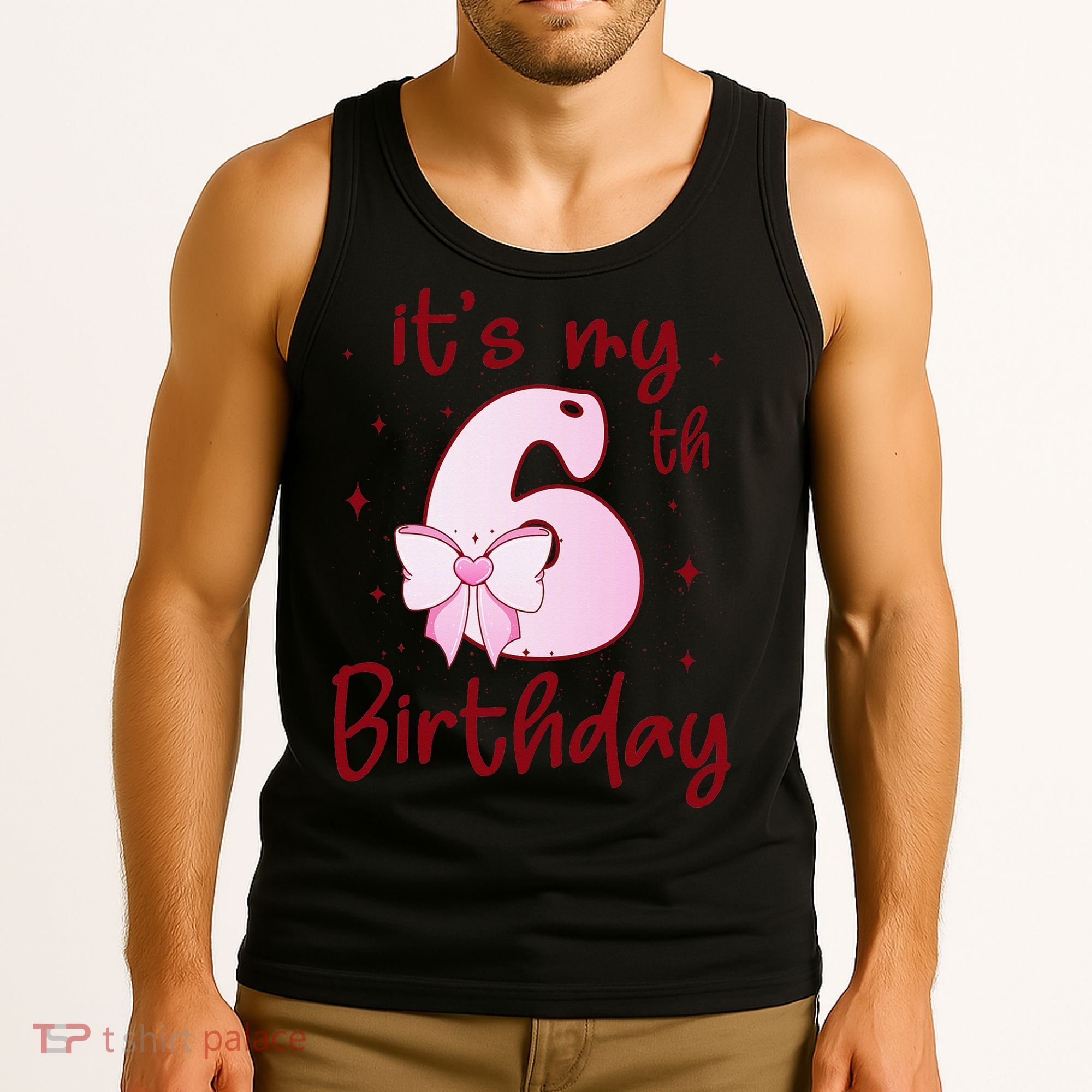 Its My 6th Birthday 6 Years Old Bday Coquette Bow BD Tank Top