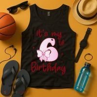 Its My 6th Birthday 6 Years Old Bday Coquette Bow BD Tank Top thumb 4