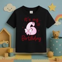 Its My 6th Birthday 6 Years Old Bday Coquette Bow BD Toddler T-Shirt thumb 3