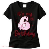 Its My 6th Birthday 6 Years Old Bday Coquette Bow BD Women's T-Shirt thumb 0