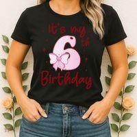 Its My 6th Birthday 6 Years Old Bday Coquette Bow BD Women's T-Shirt thumb 2