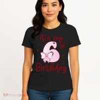 Its My 6th Birthday 6 Years Old Bday Coquette Bow BD Women's T-Shirt thumb 4
