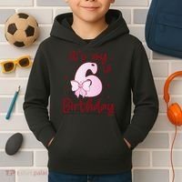 Its My 6th Birthday 6 Years Old Bday Coquette Bow BD Kids Hoodie thumb 2