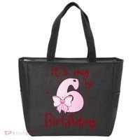 Its My 6th Birthday 6 Years Old Bday Coquette Bow BD Tote Bag thumb 0
